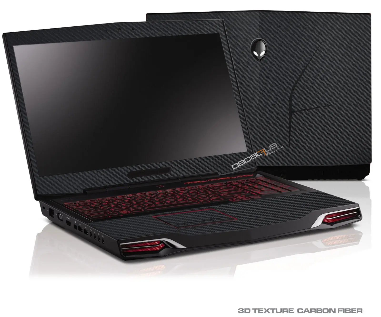 Laptop Carbon fiber Leather Sticker Skin Cover Protector for Alienware 17 M17X R3 R4 ANW17 17.3-inch 2012 release
