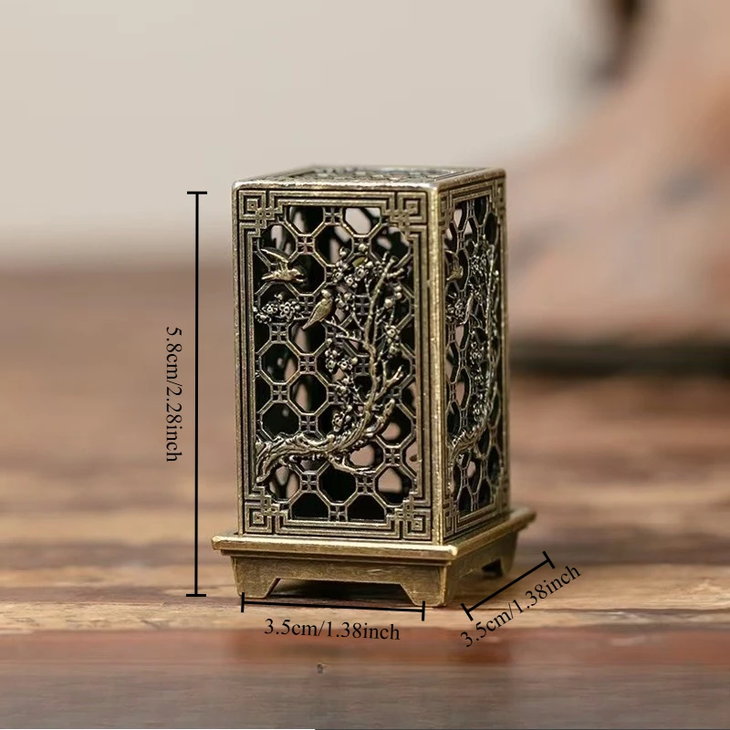 مبخرة عمودية مربعة صغيرة من سبيكة شيانغ يون، حامل...