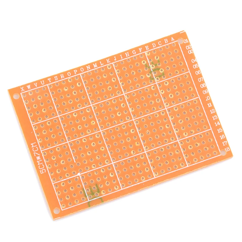 10개 5*7 PCB 5x7 PCB 5cm 7cm DIY 프로토타입 종이 PCB 범용 보드 노란색