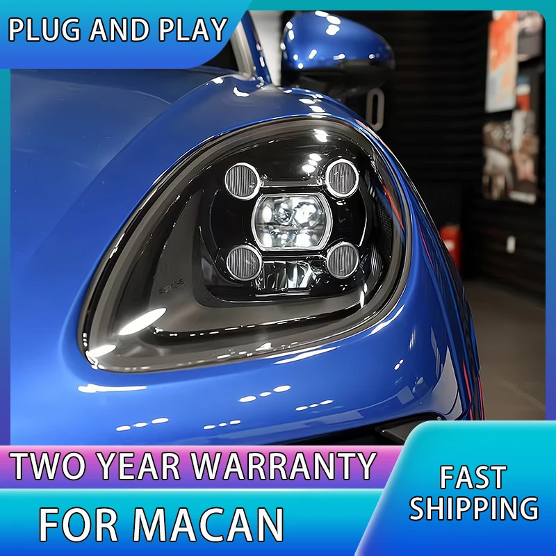 

Car Styling For Porsche Macan Headlight 2014-2017 LED DRL Turn Signal High Beam Projector Lens Headlights Car Accessories