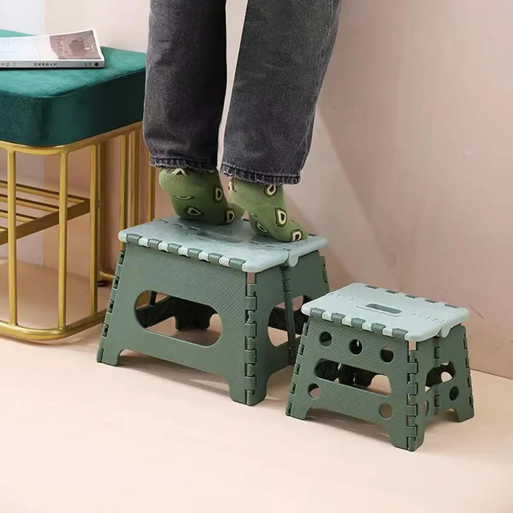 Practical Folding Step Stool 3 Colors Folding Chair High Stability Take Rest Heavy-Duty Step Stool Chair