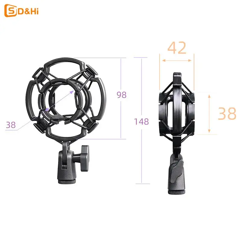 Metal Microphone Shock Mount Locking Knob Reduce Noise Broadcast Clip Studio Recording Mic Holder Spider Condenser microphone shock mount,microphone mount clamp