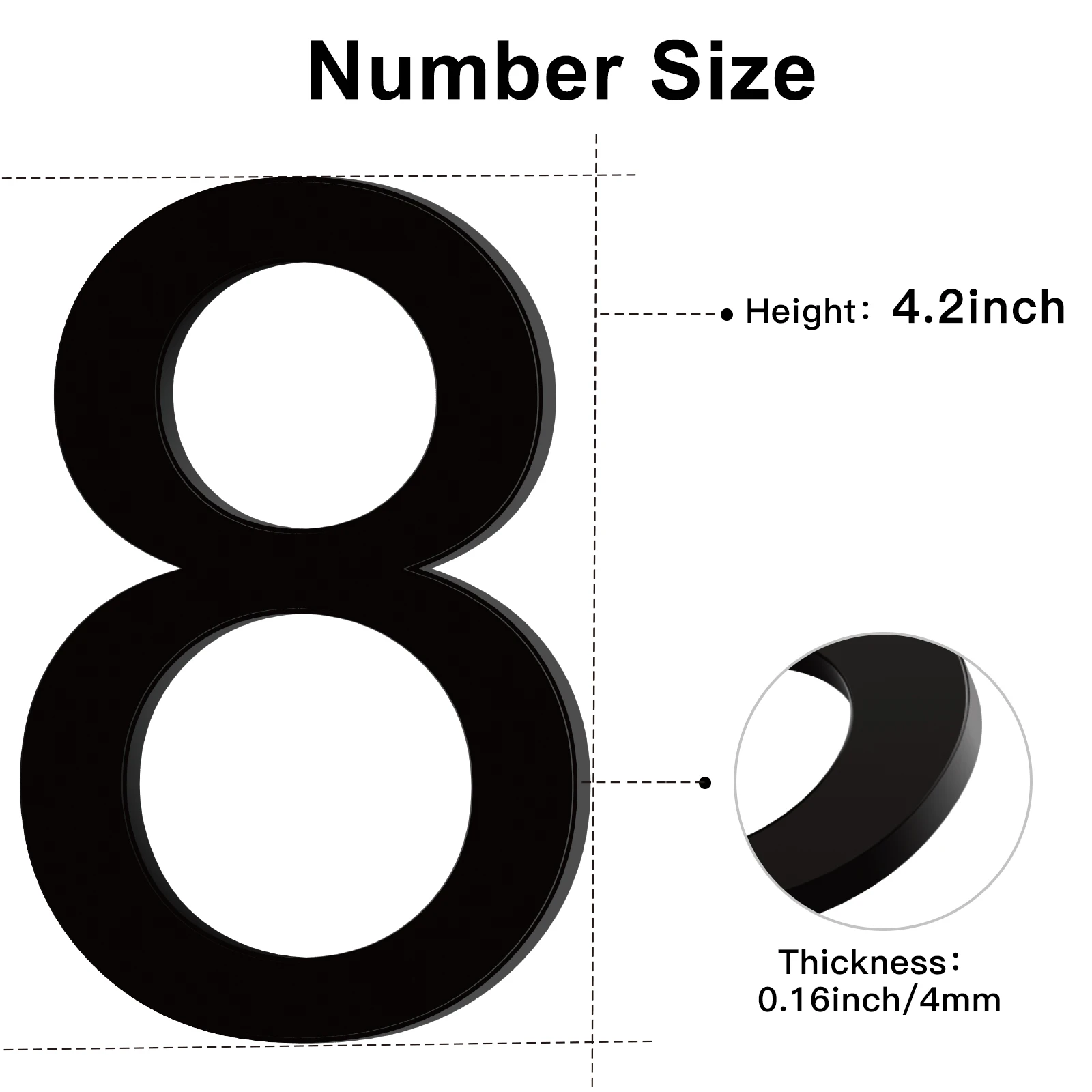 Self Adhesive Numbers Sticker 10.5cm 0 To 9 Acrylic Numeral Door Plate Sign For Home Mailbox Hotel Address Door Label