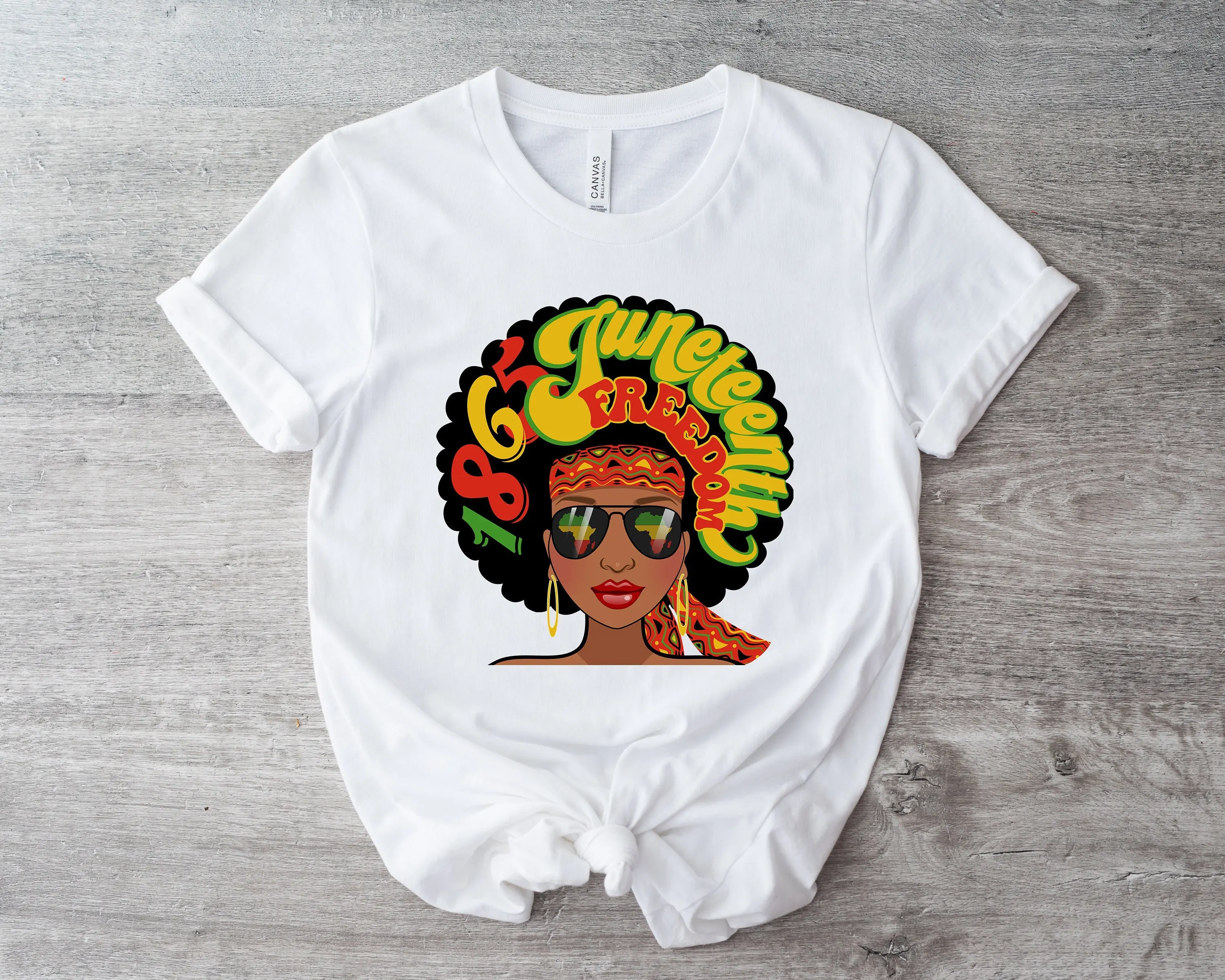 

2024 New Hot Sale Black Juneteenth Day Women T-shirt Fashion A Beautiful Woman with An Afro Print Female Shirt Trend Casual Tee