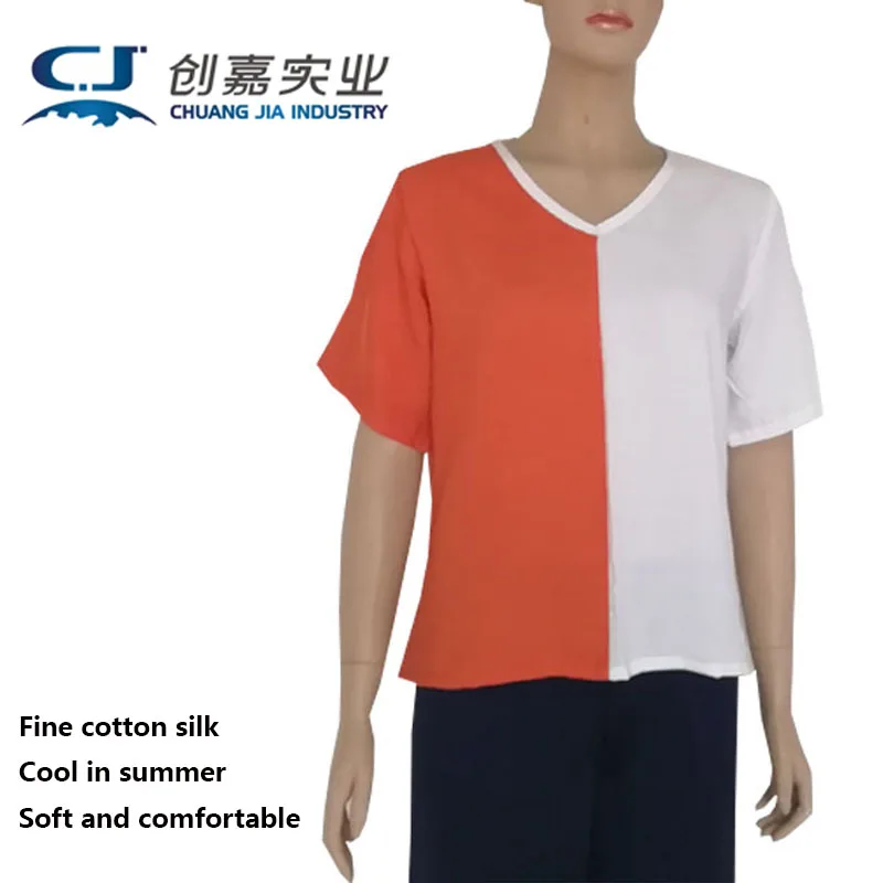 

Женская летняя хлопковая шелковая футболка с коротким рукавом и V-образным вырезом