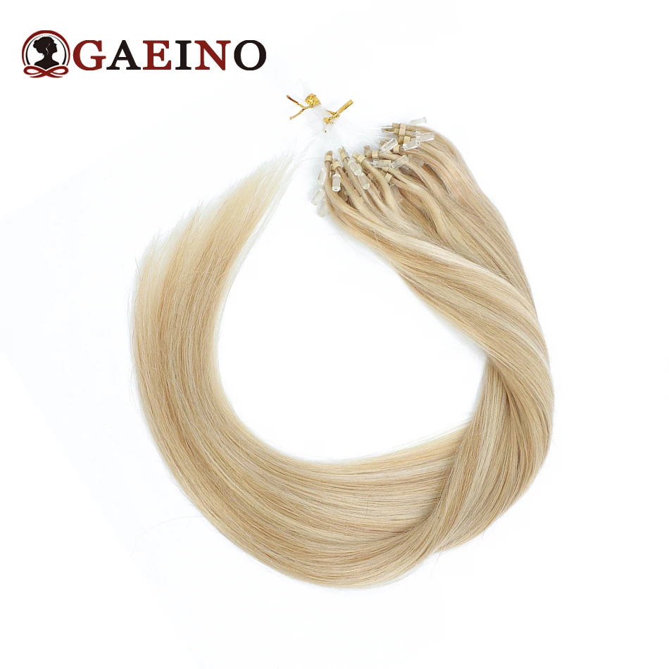 Micro Loop Hair Extensions Human Hair Straight Highlight Ombre Blonde Micro Ring Loop Extension Human 1G/Pc 12-26Inch