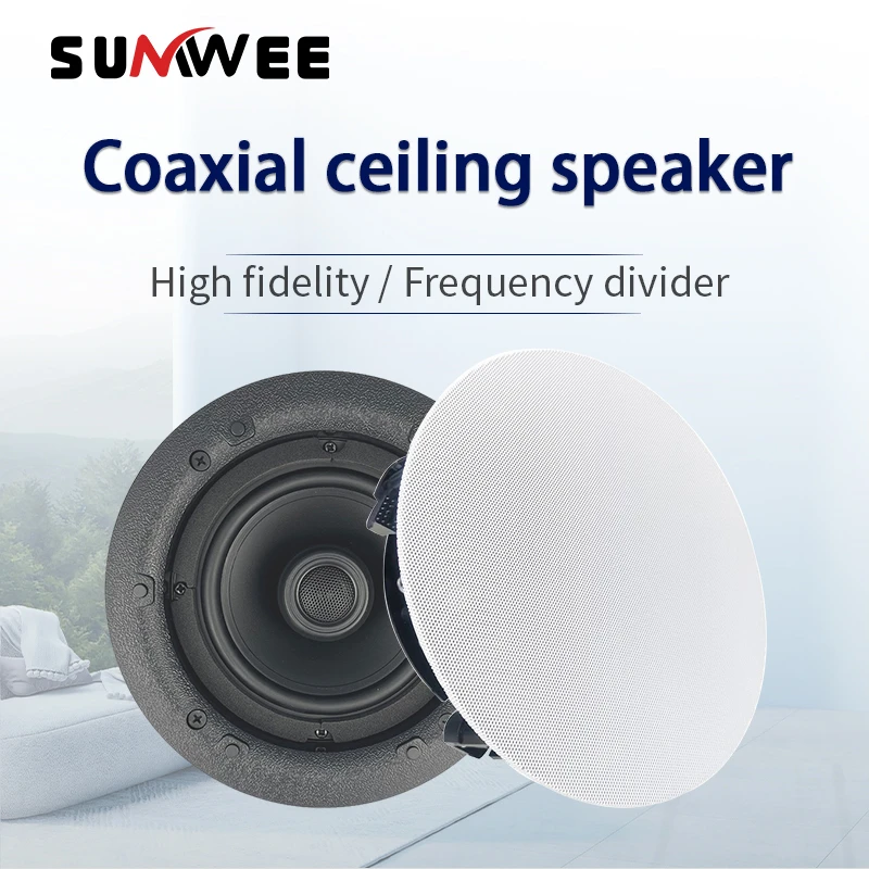 SUMWEE 5.25 Inch 30 Watts Ceiling Speakers Flush Mount Passive Perfect For Office Kitchen Living Room Bathroom 8&Omega; Speakers