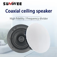 SUMWEE 5.25 Inch 30 Watts Ceiling Speakers Flush Mount Passive Perfect For Office Kitchen Living Room Bathroom 8Ω Speakers 1