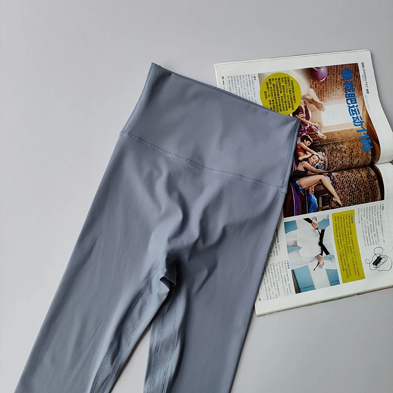 Calças de fitness elástico apertado encaixe sem costura nu yoga cintura alta hip levantamento secagem rápida correndo esportes leggings ao ar livre wear