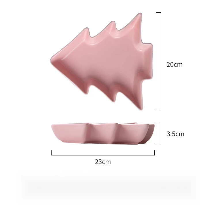 Christmas tree plate Nordic shaped small luxury matte glazed plate Breakfast tableware Western food plate Creative_voghion.com