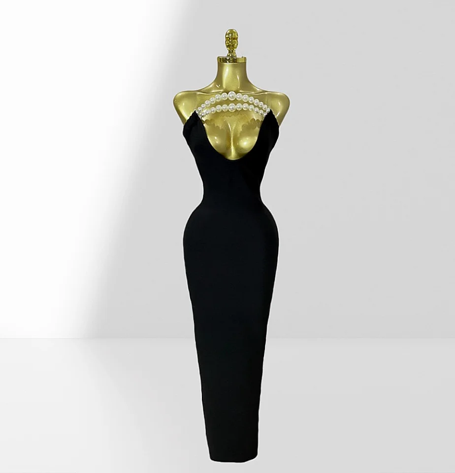 Stylish Sexy Woman Item Stereoscopic Flowers Strapless Top Summer Party Music Festival Vestido Holiday Vocation Outfit