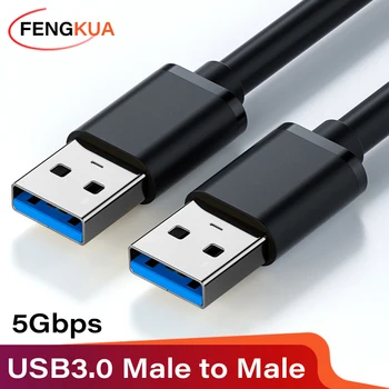Cable de extensión USB 3,0 USB macho a macho 5Gbps Cable de datos de transmisión rápida USB3.0 para ordenador portátil a disco duro móvil TV 1
