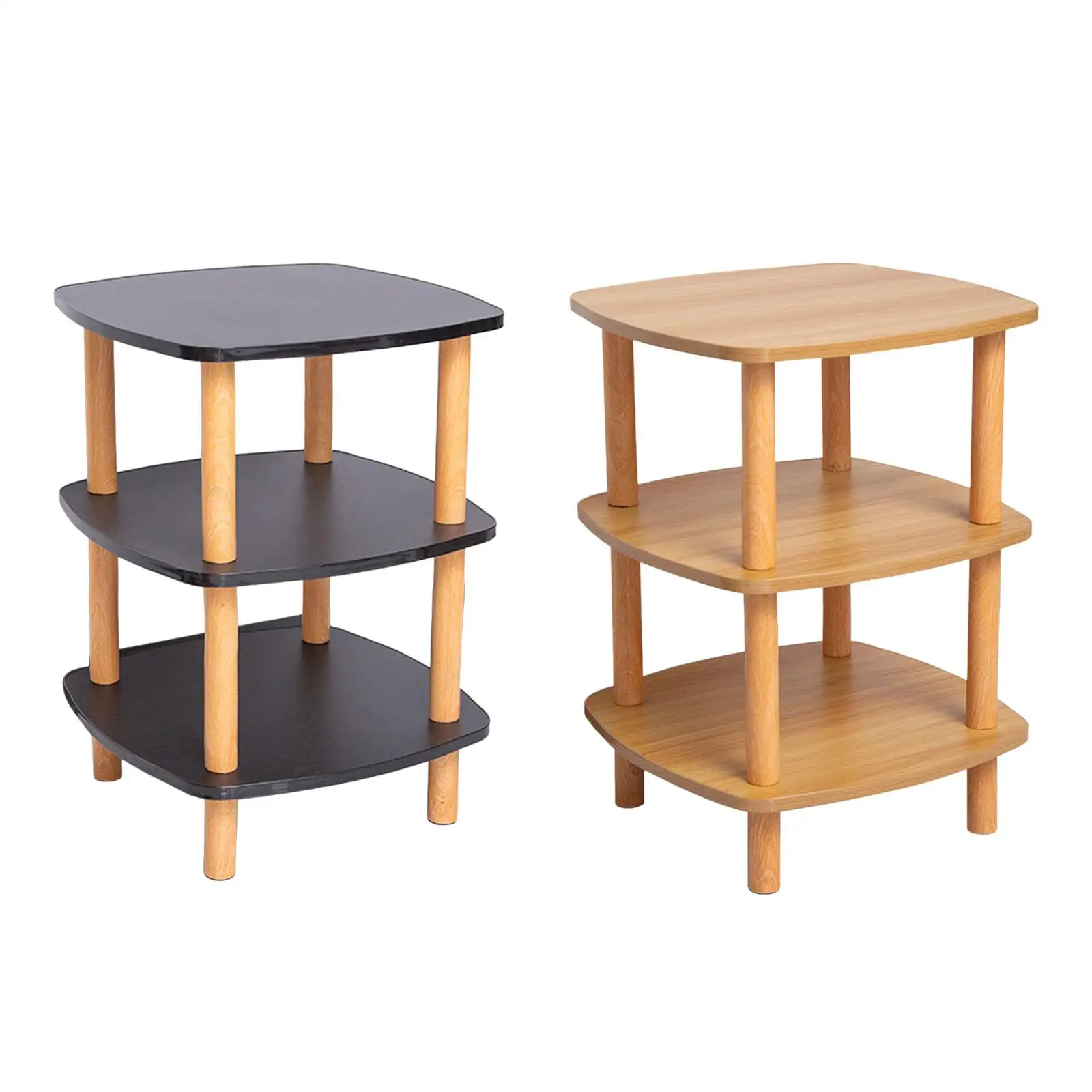 Small Side Table 3 Tier Living Room Mobile Small NightStand Drink Table Thin Side Table End Table Bedside Small Square Table