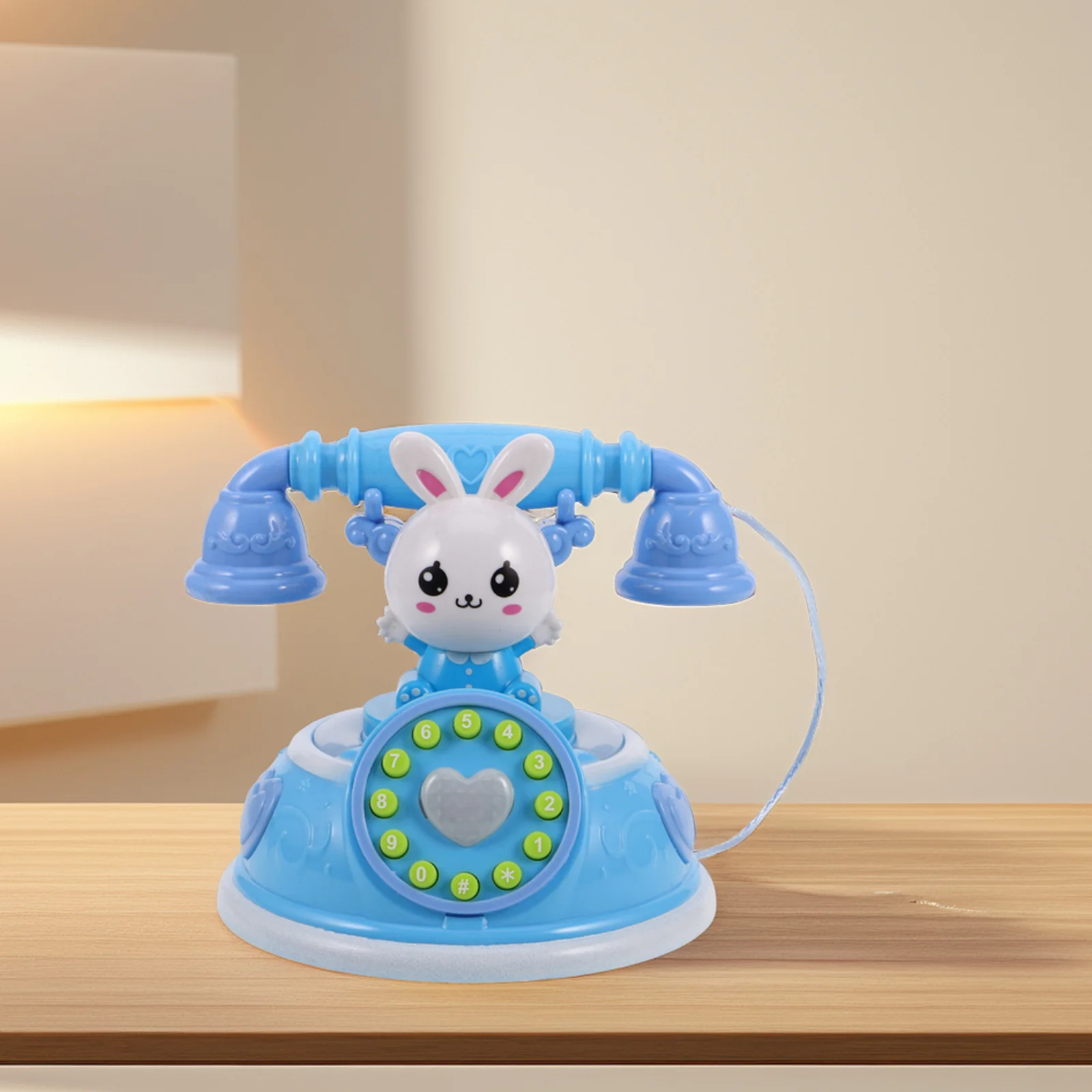 Retro Telephone Toy Cellular Training Electronic Landline Pretend Party Favor Kids Play Plastic Toddler Light Rotary 2