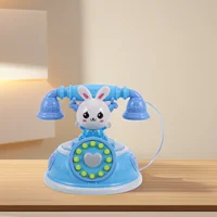 Retro Telephone Toy Cellular Training Electronic Landline Pretend Party Favor Kids Play Plastic Toddler Light Rotary 2