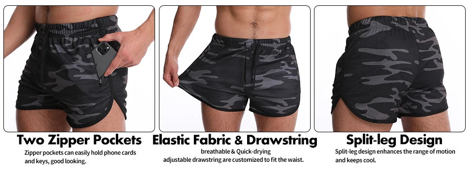 Running Shorts Gym Men Fitness Quick Dry Slim Fit Casual Beach Light Sports Shorts Male Basketball Training Jogger Short Pants