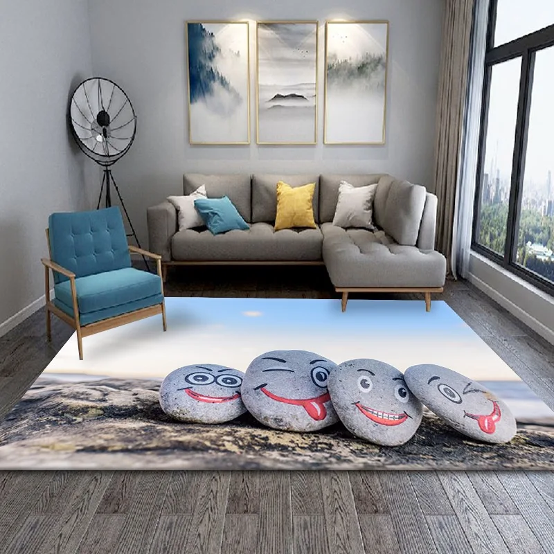 

Creative Pebble Printing Living Room Carpet Decoration Kitchen Bathroom Non-Slip Floor Mat Bedroom Rug Hallway Balcony Doormat