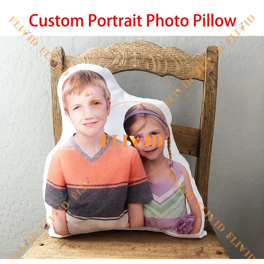 Personalized 3D Couple Lovers Portrait Family Photo Pillow,Customized Brother Sister Pillow,Custom Cat Shaped Pillows,Funny Gift 3