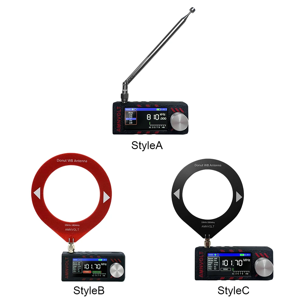 SI4732 0.5-108mhz 미니 포켓 라디오 1.9인치 IPS 스크린 휴대용 라디오 안테나 포함 모든 밴드 라디오 수신기