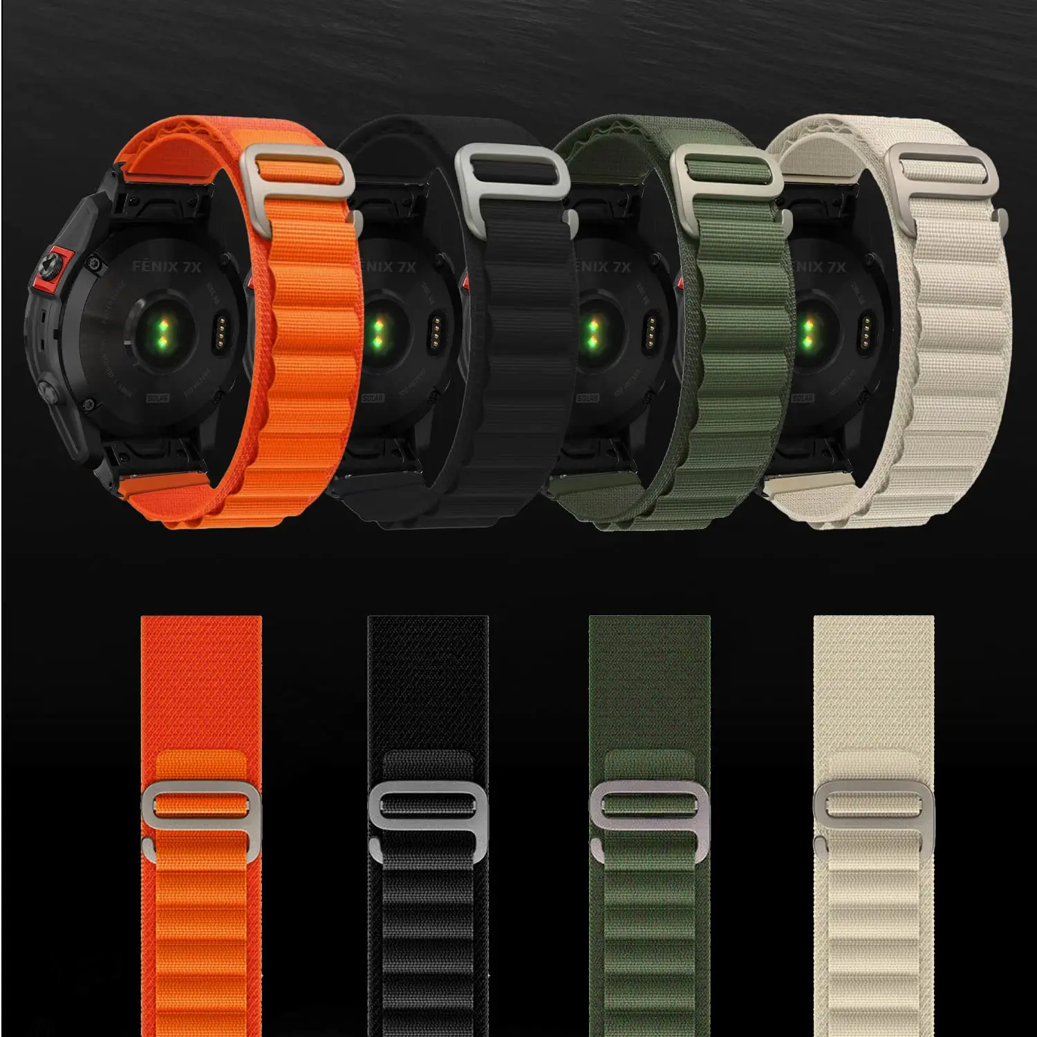 Nylon Strap for Garmin Fenix 6 Pro/Fenix 7/epix 2 Band 22mm Quick Fit Straps for Fenix 5