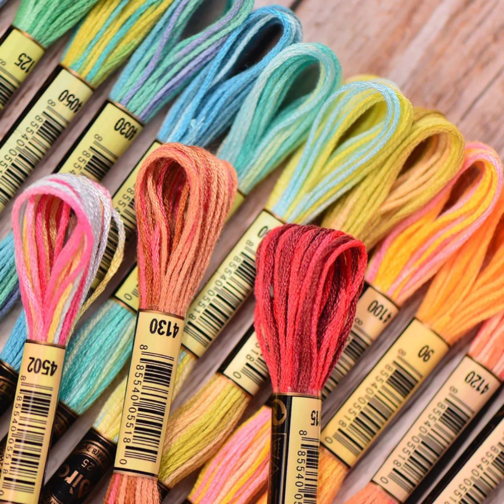 Cross Stitch Floss 18 Colors Embroidery Thread Cotton Sewing Skeins Craft Cross Stitch Floss Kit 8 Meters 6 Strands Sewing Handmade Tool