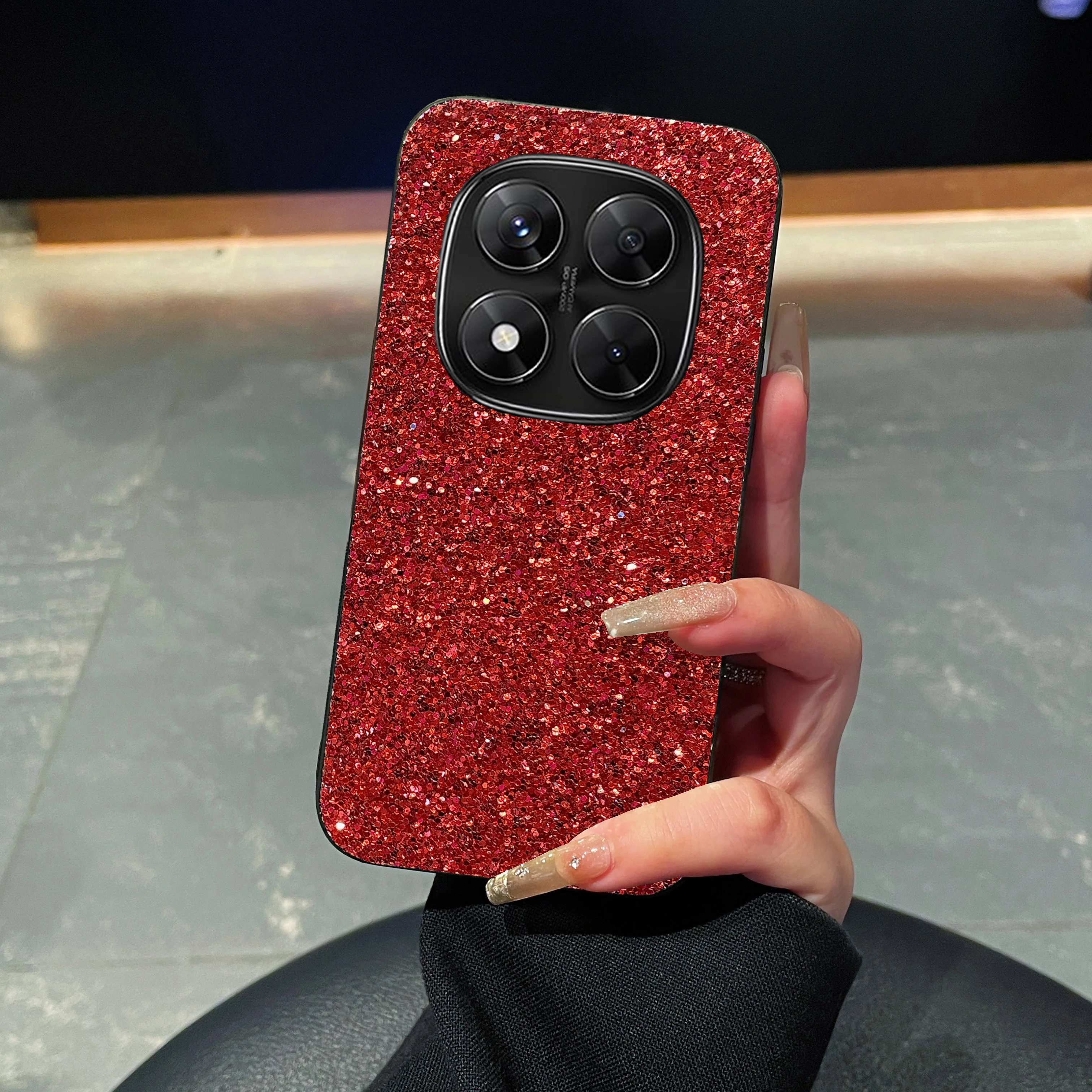 Luxury Colorful Glitter Diamond Leather Phone Case with Soft Back Cover