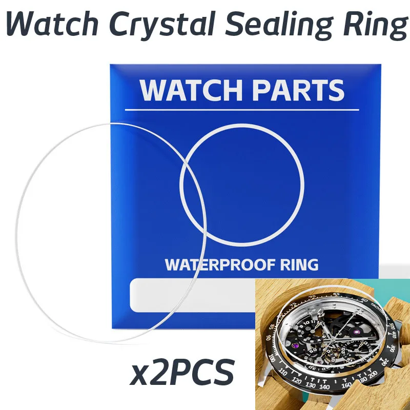 2PC 0,35 0,4 0,45mm Gummi Uhr Kristall Wasserdicht O-Ring 18mm