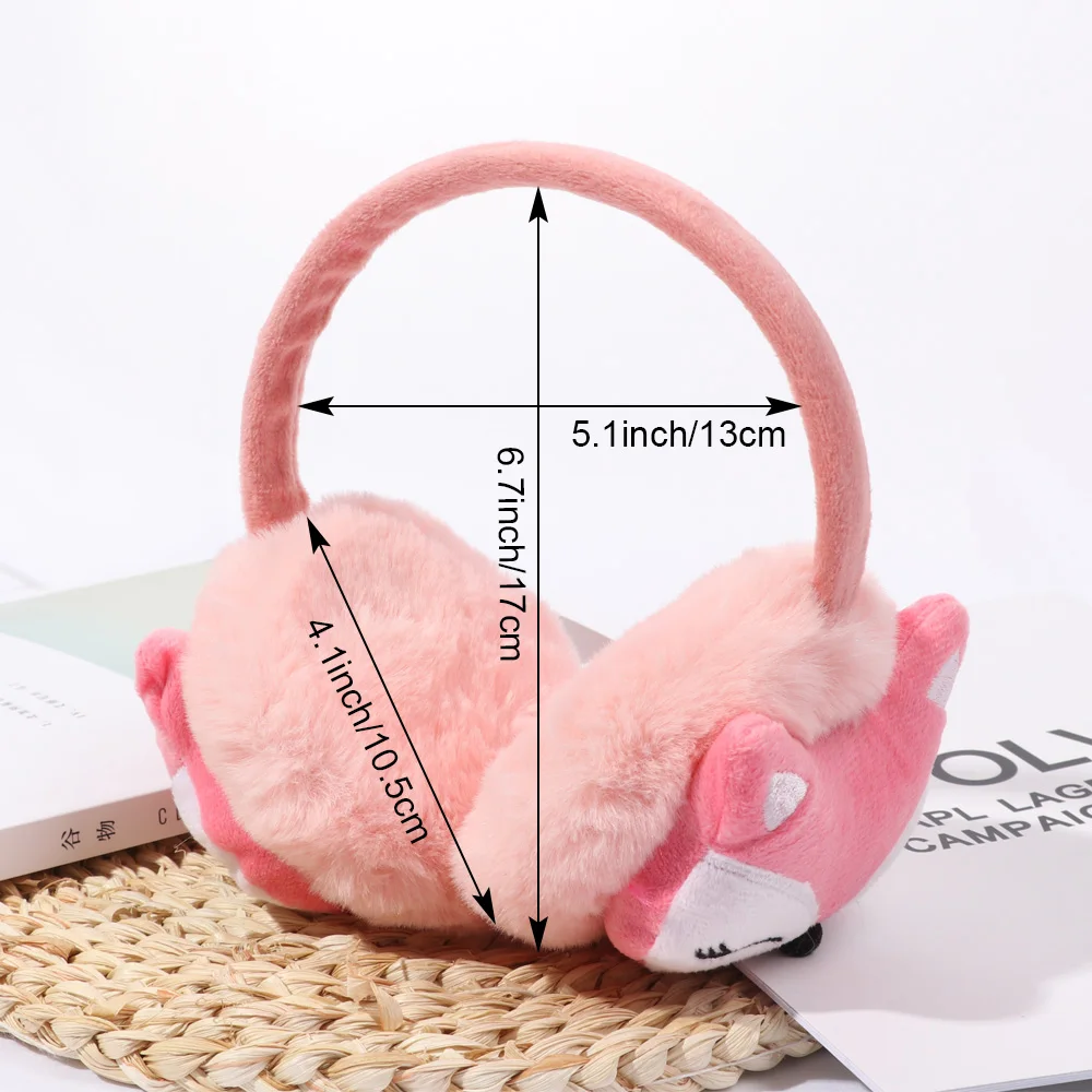Autumn Winter Warm Ear Muffs Cute Cartoon Fox Shape Lovely Plush for Women Girls Boys Sports Ear Protection Warmer Earlap warm earmuffs fur earmuffs