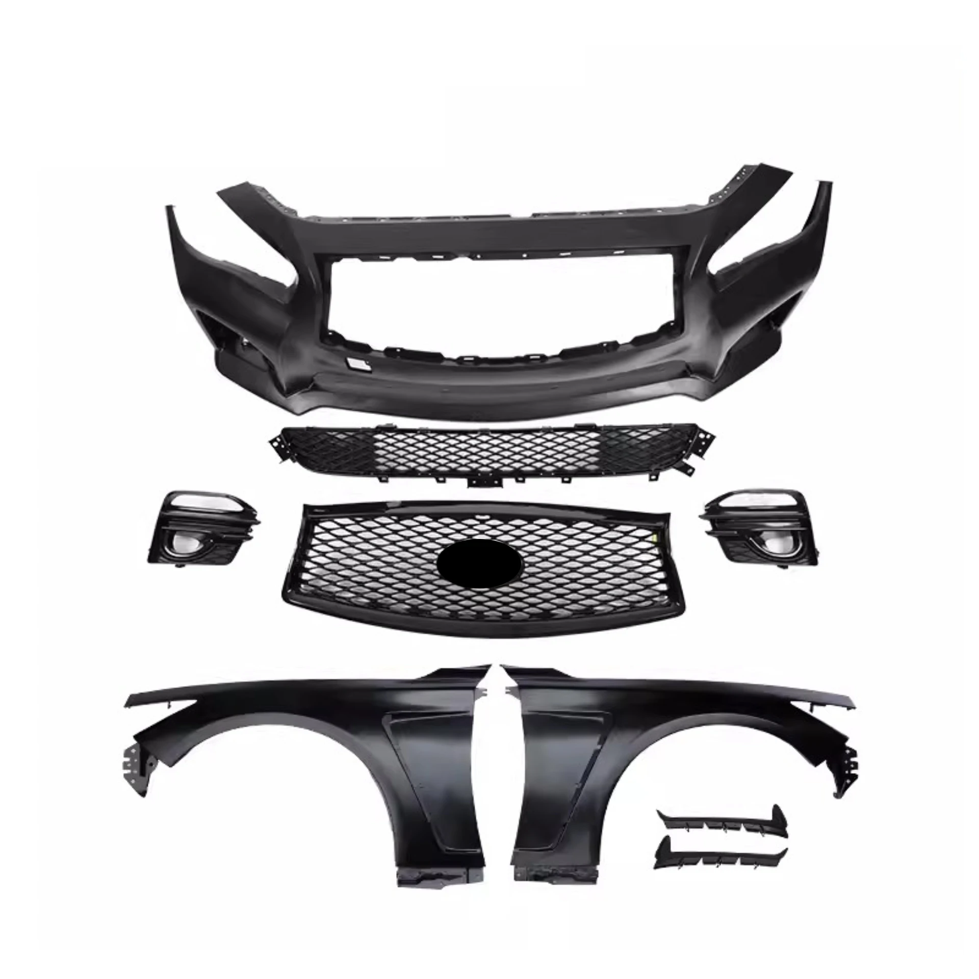 

Unpainted Front Rear Bumper Fender Carbon Fiber Grille for Infiniti Q50 Q50L Modified Body Kit Car Accessories