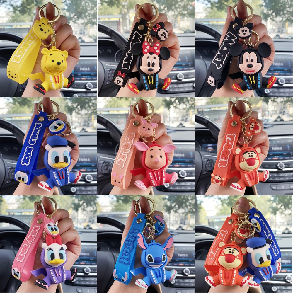 Anime Cartoon kawaii Disney Mickey Mouse Minnie Figure Keychains Donald  Duck Piglet Key Chain Model Kid Toys Children Gift - AliExpress