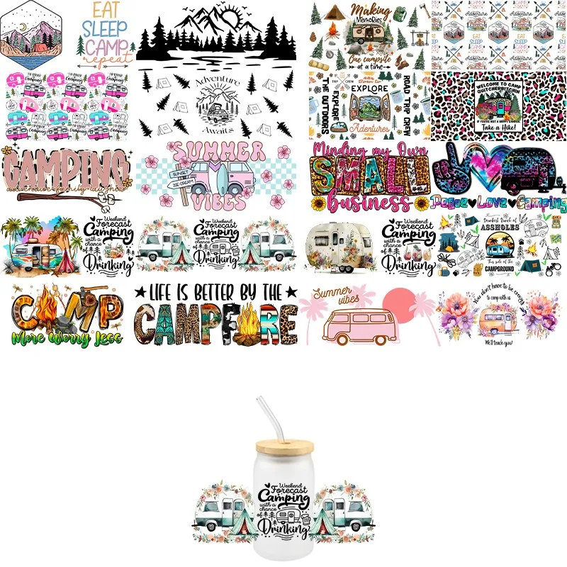3D Stickers 3D Wall Stickers UV DTF Wrap Transfer 3D Camping UV DTF Transfer Sticker