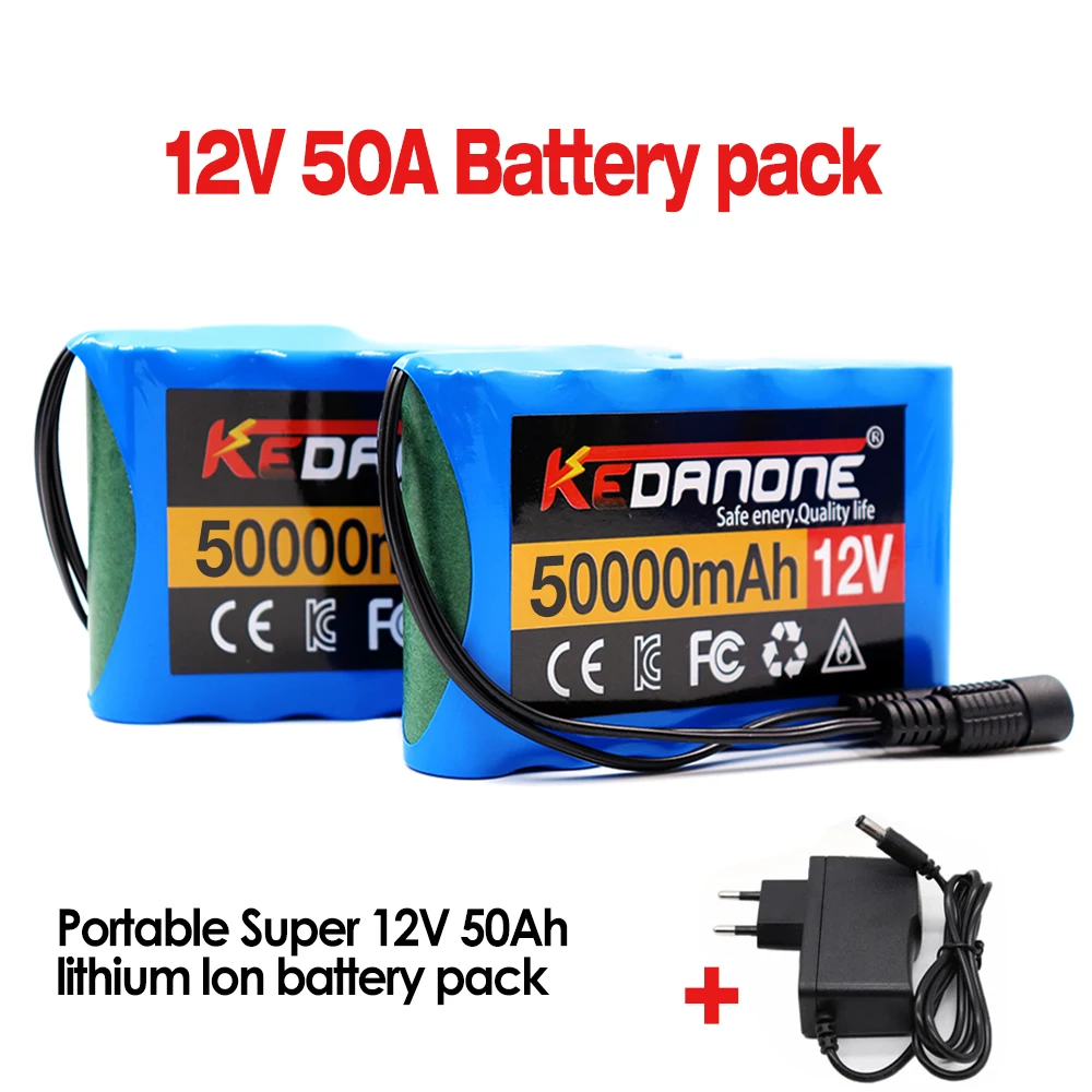 NEW Portable Super 12V 50000mah Rechargeable Lithium Ion Battery Pack Capacity DC 12.6v 30Ah CCTV Cam Monitor + Charger 7 inch car display av car monitor portable display support pal ntsc video input 800x480 car tv