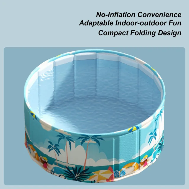 Foldable Pool For Kids Pet Puppy Foldable Swimming Pool Quick Setup Children Outdoor Fun Pets Bath Tub For Lawn Yard Patio 1