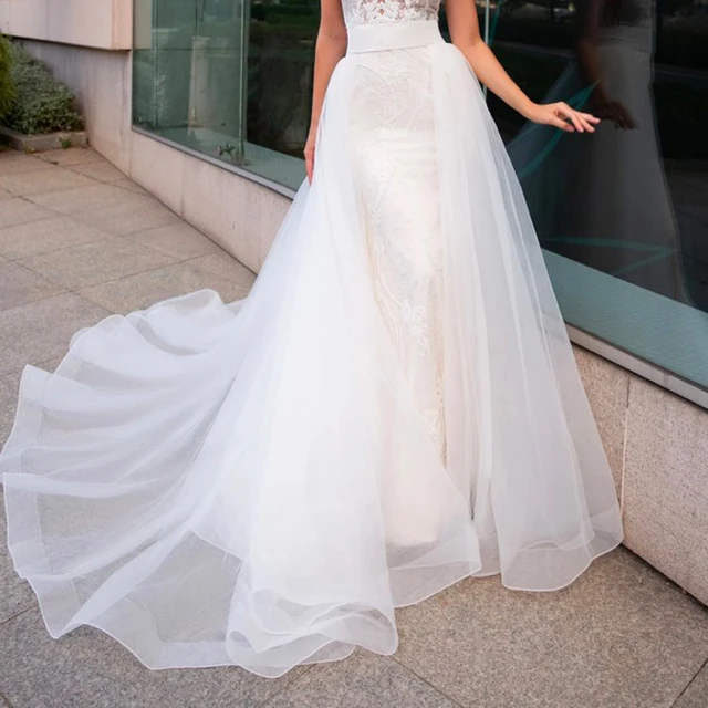 White Detachable Tulle Overskirt Detachable Skirt Bridal Overlay Wedding  Skirt Long Tulle Over Skirt Detachable Maxi Skirt - AliExpress