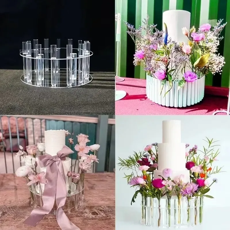 Acrylic Cake Display Board Round Cake Stand Wedding Party DIY Flower Crown Decoration Dessert Trays Clear Stand Tools