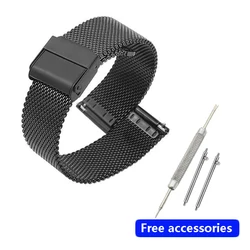Premium Stainless Steel Watch Band, Multiple Sizes Available - 15mm  quick release (Black)