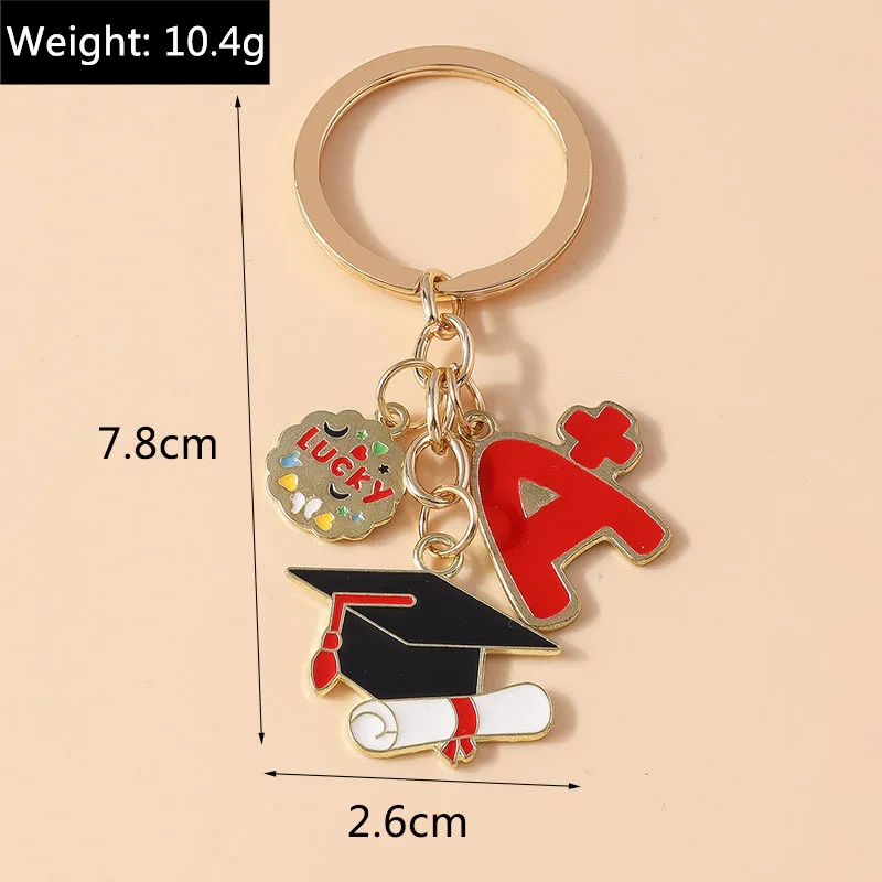 Aihua Niedlicher Schlüsselanhänger für Abschlussfeier, Blumen, Schlüsselanhänger, Schulanfang, Abschlusshut, Baccalaureat-Kleid, Schlüsselanhänger, Anhänger, Souvenir-Geschenke – Detail 8