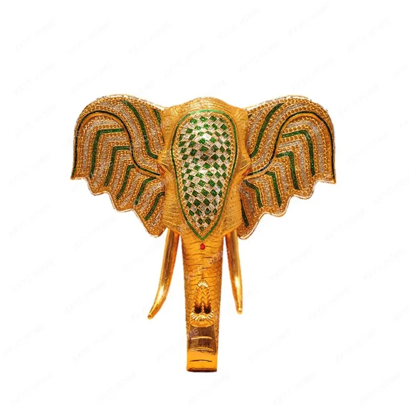 

Thai Dining Room Entrance Thai Wood Wall Decorative Pendant Elephant Head Wall Hanging