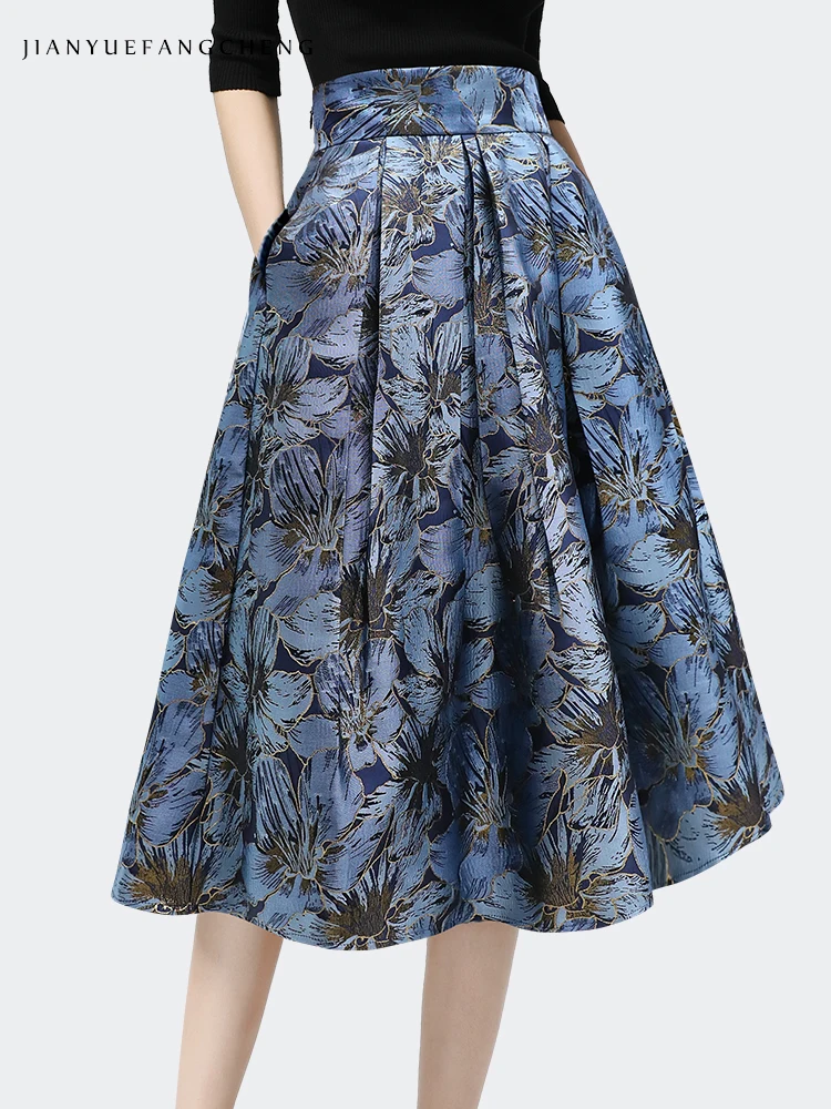 ◆overdue flair◆ JACQUARD SKIRT BELTNAVY O100055 JACQUARD SKIRT BELT_NAVY - overdueflair