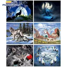

PhotoCustom Diamond Embroidery Sale wolf Pictures Of Rhinestones Kits 5d Diamond Painting Animal Handmade Gift