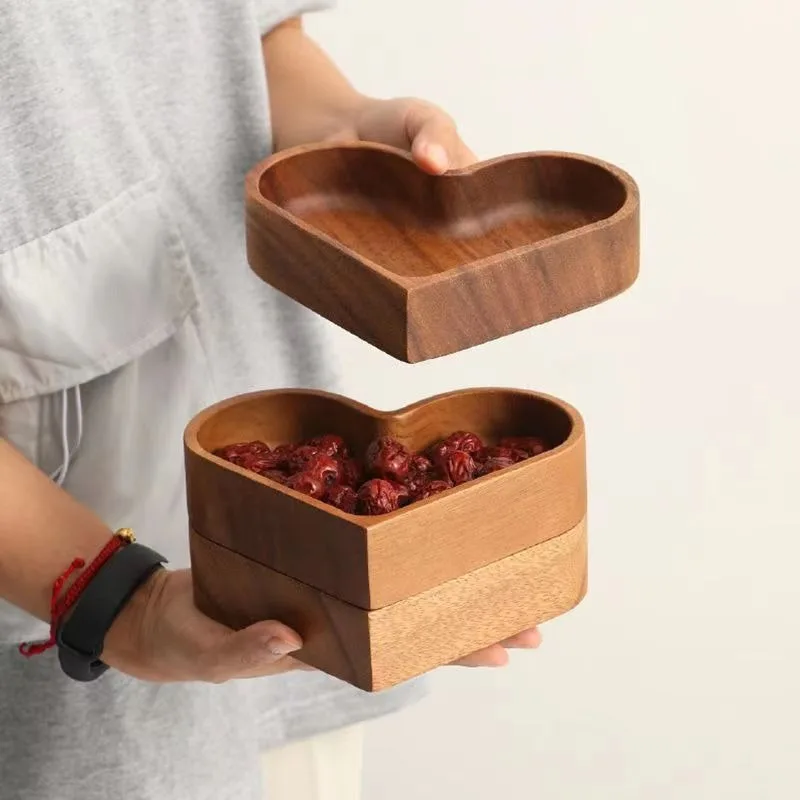 Heart Shaped Plates Dessert Trays Sushi Serving Tray Candy Dishes Decorative Wooden Pallets Decorate Valentines Day Candy Dish 6