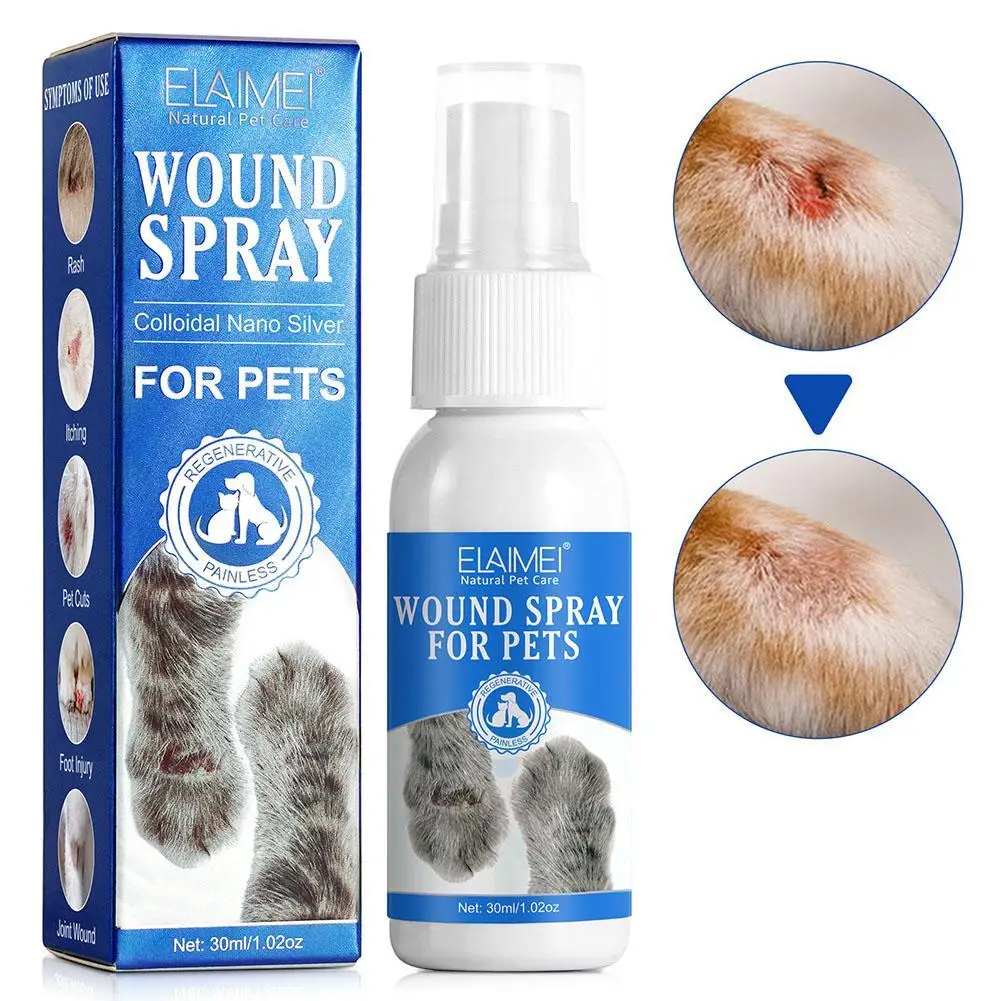 Pet Wound Care Spray 30ml Used For Scrapes Or Scratches pet tooth cleaning spray