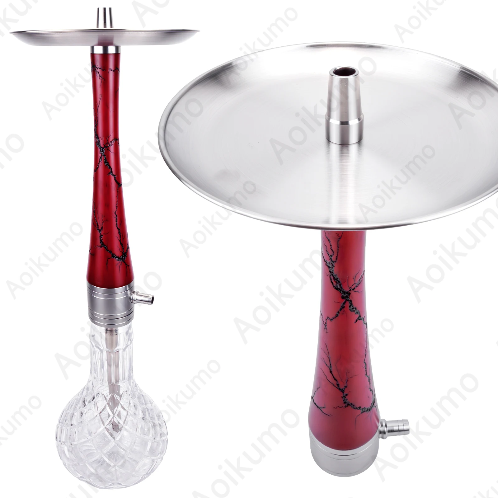 Premium Hookah Set Durable Red Transparent Design Sheesha Chicha Shisha Set Universal for Most Hookahs with All Accessories