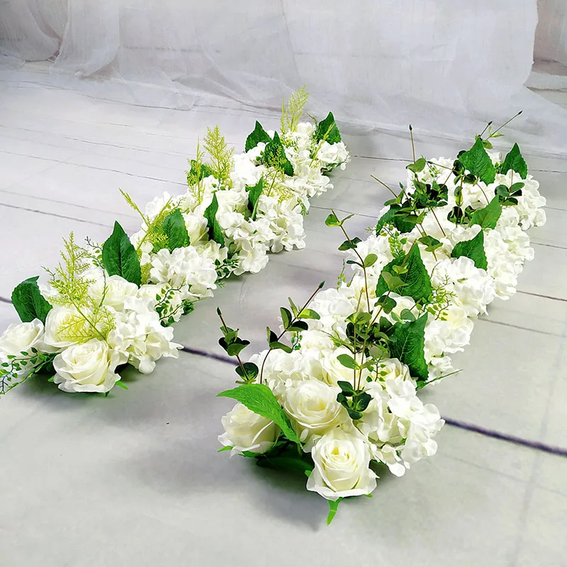 Wedding Flower Stand Luxury Wedding Road Cited Flowers Rose Peony Hydrangea Mix DIY Arched Door Flower Row Window T Station Decoration