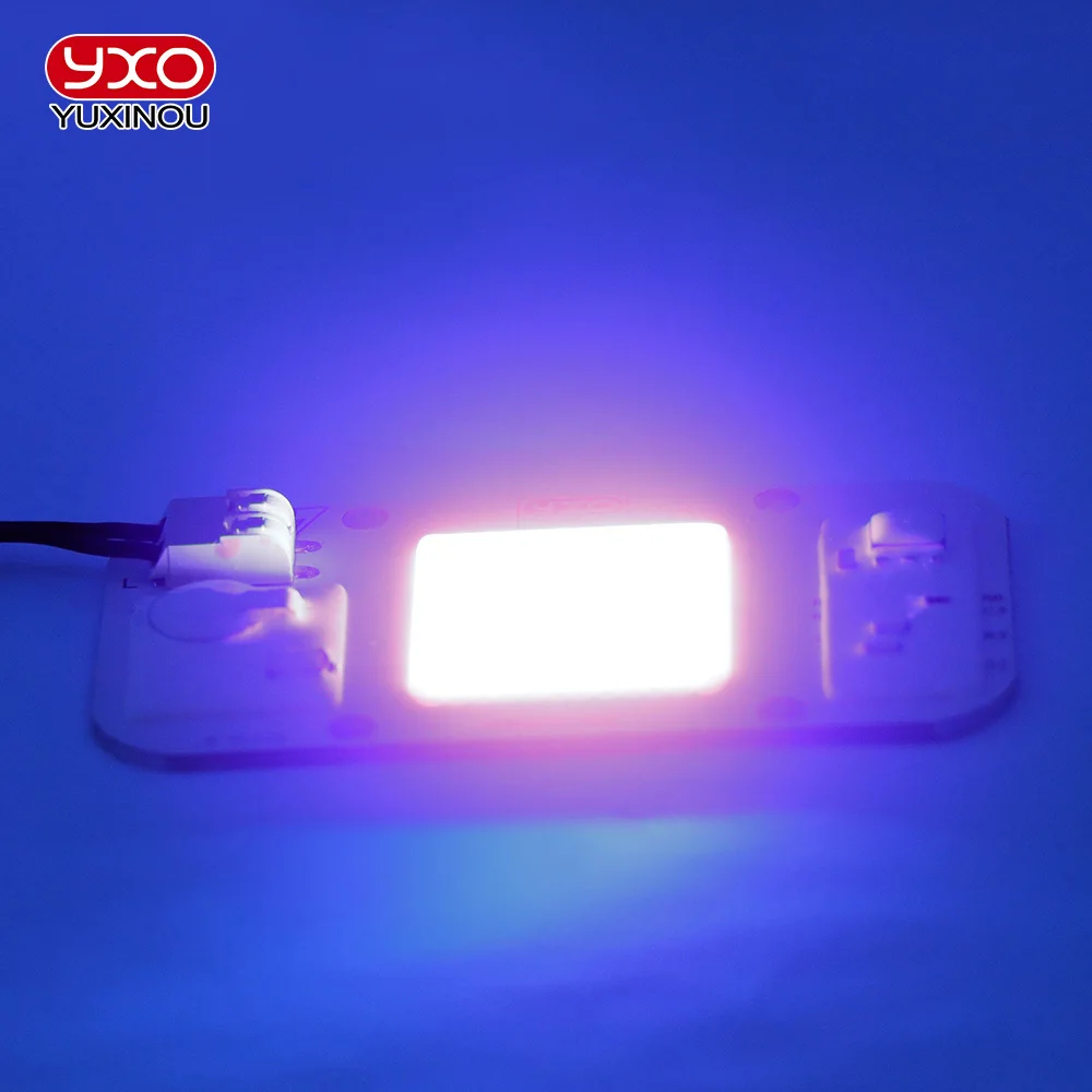 220V 50W High Power UV Purple LED 395nm Ultraviolet Bulbs Lamp Chips Light Beads Diode LED phosphor lighting For Printer Curing black light bulbs uv curing lamp