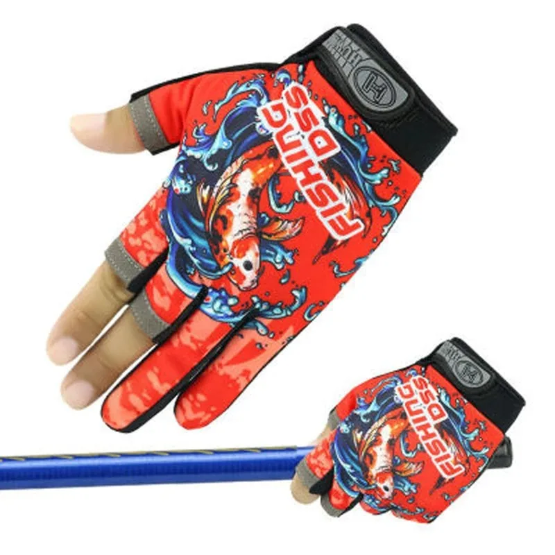 men Fishing Gloves Carp Three-Finger Summer Spring Sun Protection Fishing Accessories Non-slip Sports Breathable
