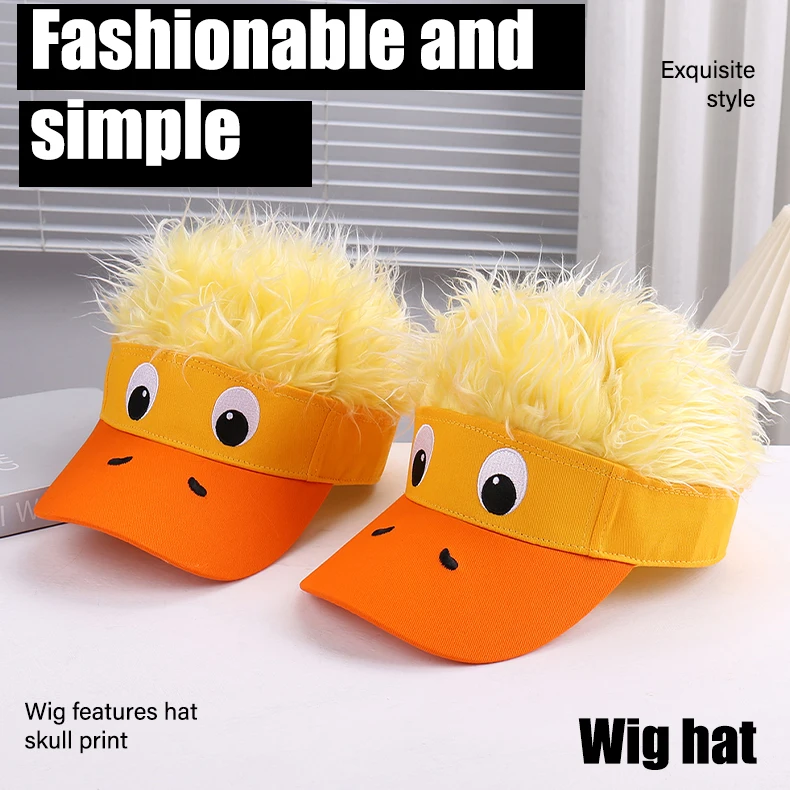 Lightweight Breathable Duckling Decorated Wig Cap For Outdoor Travel Cosplay Fresh Fashionable Versatile Hat_voghion.com