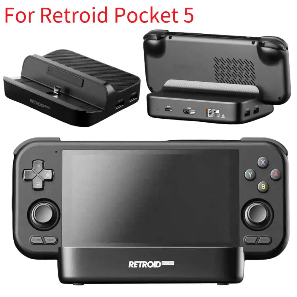 Charging Dock for Retroid Pocket 5 Docking Station 3*USB3.0 2*USB2