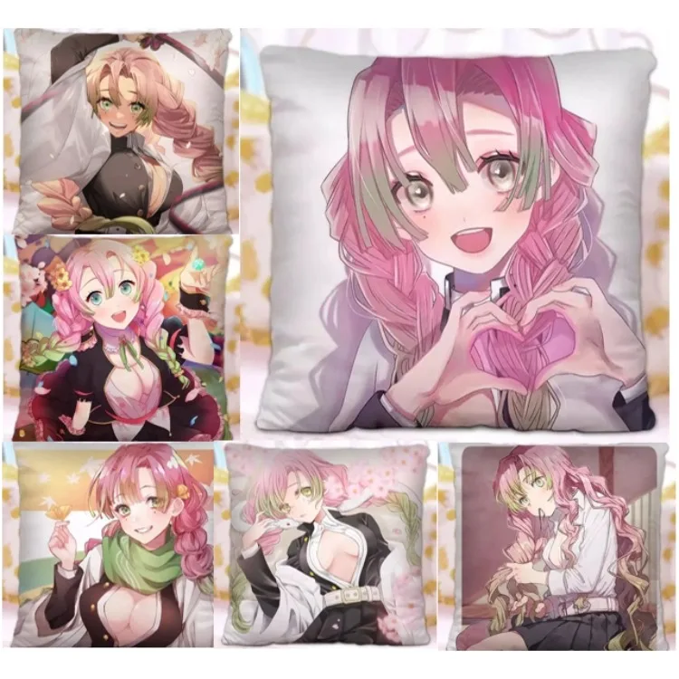 

Pillow Cover Anime Kanroji Mitsuri Cushion Cover 45x45 Demon Cartoon Slayer Pillowcase Anime Girl Sofa Bedroom Living Room F0098