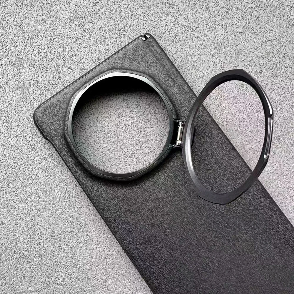 Luxury Leather Slim Shockproof Phone Case with Kickstand
